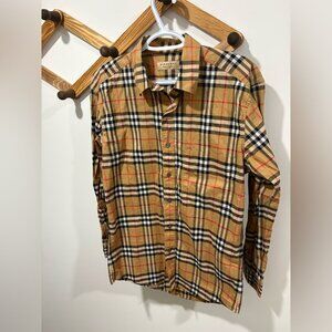 Men’s Burberry check button down top